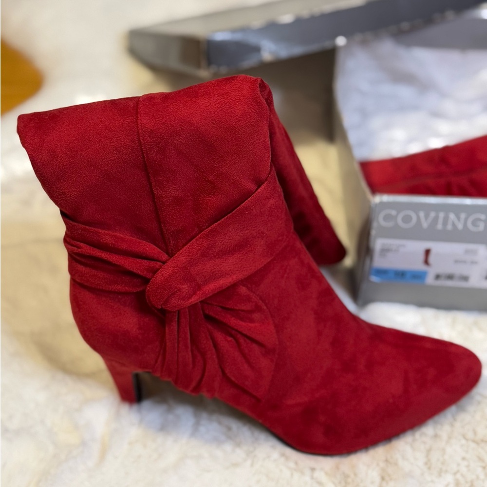 Covington Women's Red Suede Knee High Boots